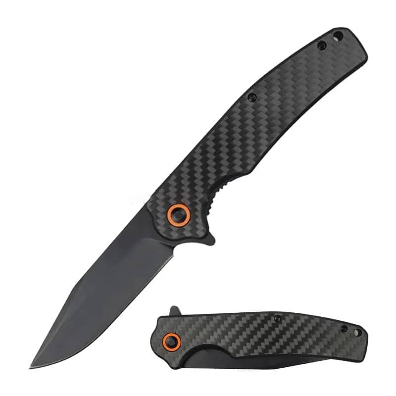 OEM Liner Lock Knife Carbon Fiber Handle (3.35 Inch D2 Blade) KKFK00018