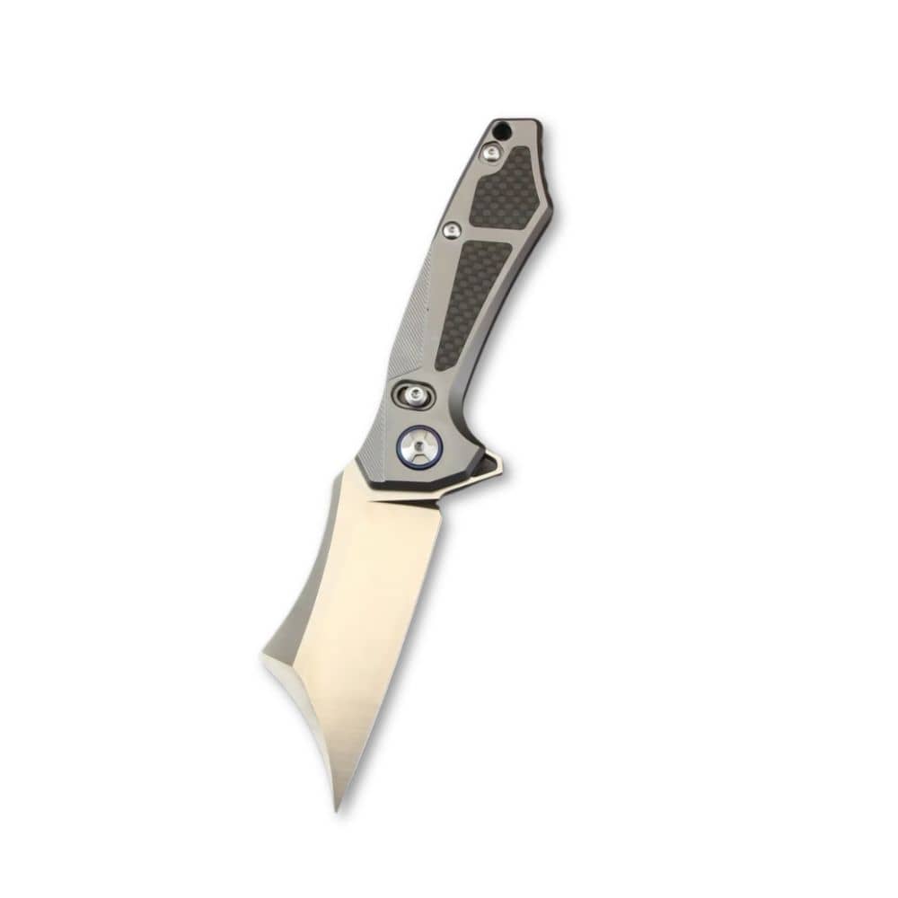 OEM Crossbar Lock Knife TC4 Titanium with Carbon Fiber Inlay Handle (3.23 Inch M390 Blade) KKFK00060